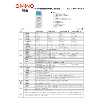 Wxe-60mdr 5V 12V 15V 24V Alimentation à découpage rail DIN